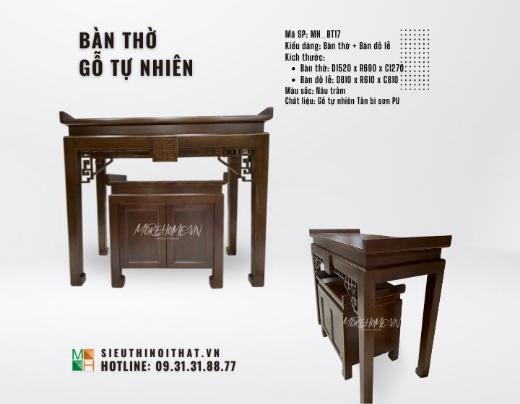 Ảnh của BÀN THỜ GỖ TỰ NHIÊN MH_BT17