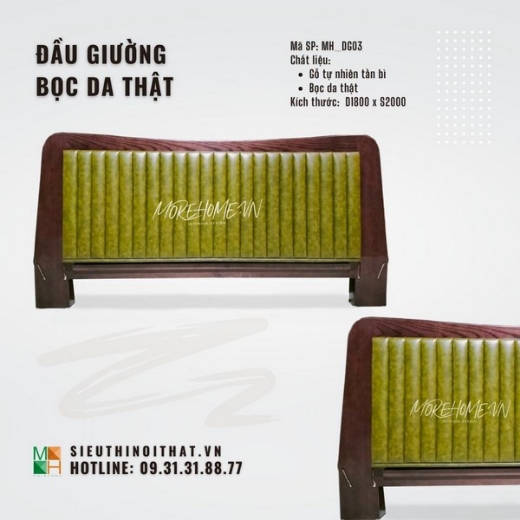 Ảnh của ĐẦU GIƯỜNG GỖ TỰ NHIÊN BỌC DA  ĐẸP MH_DG03